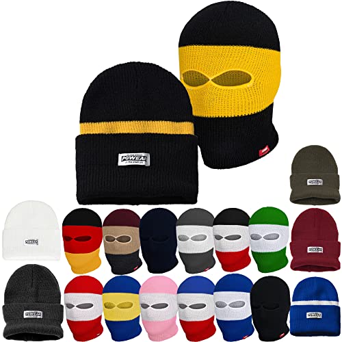 PGWEAR Sturmhaube und Mütze Troublemaker 2 in 1 Schwarz Weiß Rot Blau Gelb Grün Rosa Grau Olive Camo I Balaclava Maske Beanie I Ultras Ski Hooligans von PGWEAR