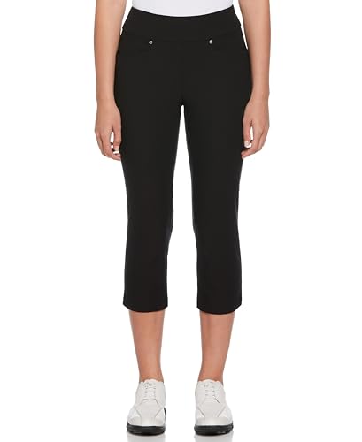 PGA TOUR Damen 22” Pull-on Golf Capri Pants with Tummy Control, Performance Stretch, Moisture-Wicking, Sun Protection Golfhose, schwarz-kaviar, Groß PGA TOUR Damen 22” Pull-on Golf Capri Pants with Tummy Control, Performance Stretch, Moisture-Wicking, Sun Protection Golfhose, schwarz-kaviar, Groß von PGA TOUR