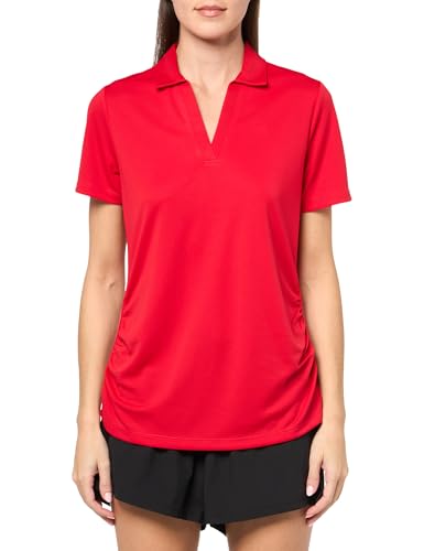 PGA TOUR Damen Airflux Short Sleeve Golf Polo Shirt, with Moisture-Wicking Fabric and Sun Protection (Size X-small-Xx-Large) Golfhemd, Lychee von PGA TOUR