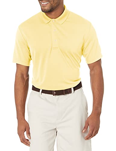 PGA TOUR Herren Airflux Golf-Poloshirt, kurzärmelig, aus solidem Netzgewebe, Größen S – 4 XL Golfhemd, Blassbanane, Klein von PGA TOUR