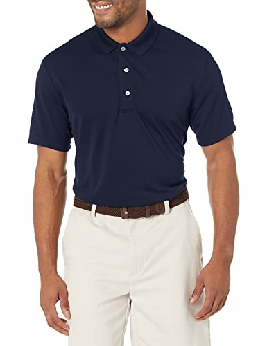 PGA TOUR Herren Airflux Solid Mesh Short Sleeve Classic Golf Polo Shirt Golfhemd, Echtes Marineblau, L Groß Tall von PGA TOUR