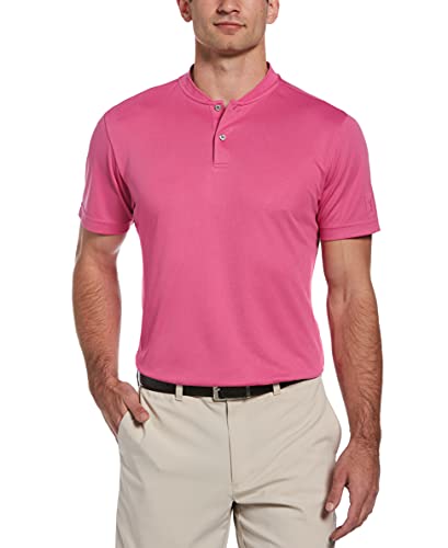 PGA TOUR Herren Pique Short Sleeve Golf Polo Shirt with New Casual Collar Golfhemd, Lila Orchidee, Groß von PGA TOUR