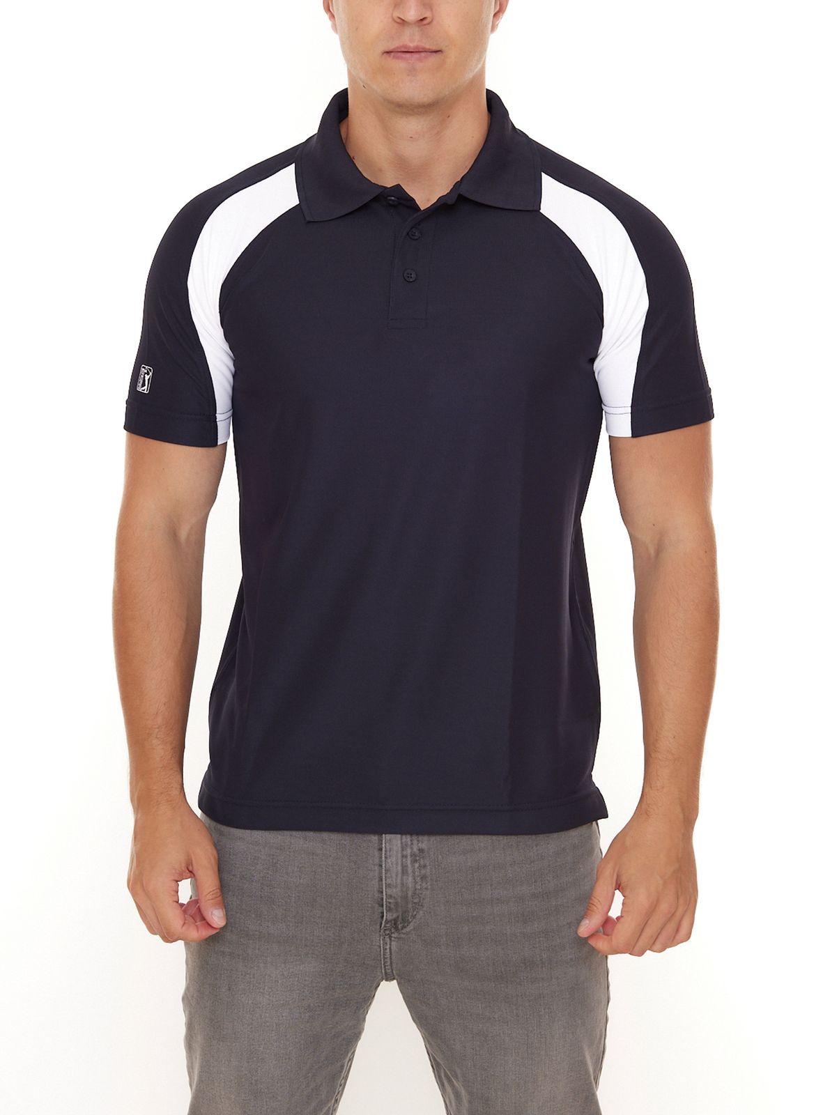 PGA TOUR Herren Polo-Shirt mit CoolFit Golf-Hemd 3508849 Navy-Weiß von PGA TOUR