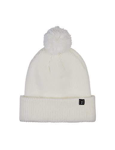 PGA Tour Herren Bommel Fleece Gefüttert Warme Winter Strickmütze Bommelmütze für Damen Beanie-Mütze, Bright White, Einheitsgröße von PGA TOUR