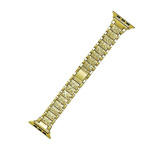 PGLVLZFGFN Diamantarmband Kompatibel for Apple Uhrenarmband 40mm 41mm 42mm 44mm 38mm 45mm Frauen Armband kompatibel for iWatch Serie 7 6 5 4 SE. Metallarmband Uhrenarmband(Gold,38mm) von PGLVLZFGFN
