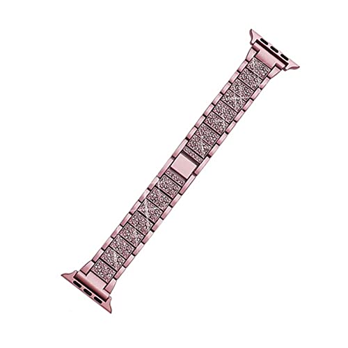 PGLVLZFGFN Diamantarmband Kompatibel for Apple Uhrenarmband 40mm 41mm 42mm 44mm 38mm 45mm Frauen Armband kompatibel for iWatch Serie 7 6 5 4 SE. Metallarmband Uhrenarmband(Pink,41mm) von PGLVLZFGFN