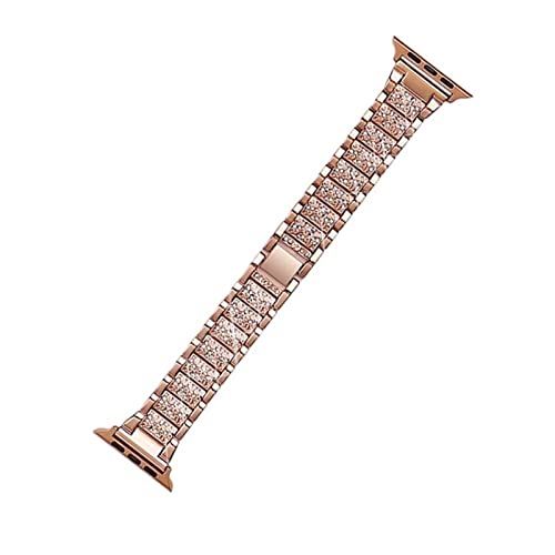 PGLVLZFGFN Diamantarmband Kompatibel for Apple Uhrenarmband 40mm 41mm 42mm 44mm 38mm 45mm Frauen Armband kompatibel for iWatch Serie 7 6 5 4 SE. Metallarmband Uhrenarmband(Rose Gold,40mm) von PGLVLZFGFN