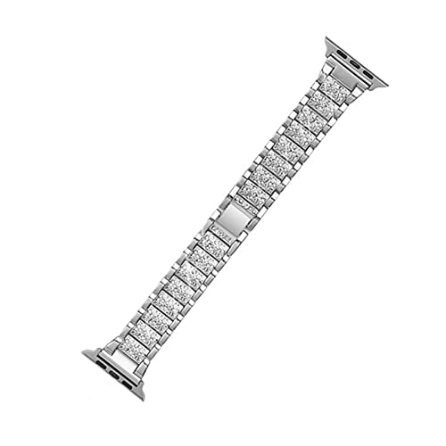 PGLVLZFGFN Diamantarmband Kompatibel for Apple Uhrenarmband 40mm 41mm 42mm 44mm 38mm 45mm Frauen Armband kompatibel for iWatch Serie 7 6 5 4 SE. Metallarmband Uhrenarmband(Silver,40mm) von PGLVLZFGFN
