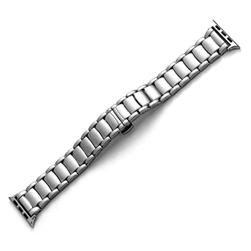 PGLVLZFGFN Metallband kompatibel for Apple Watch SE / 6/5/4/3 7 41mm 45mm Armband kompatibel for iWatch Serie 44mm 40 Edelstahl Männer Strap 38mm 42mm Uhrenarmband(Sliver,44mm) von PGLVLZFGFN