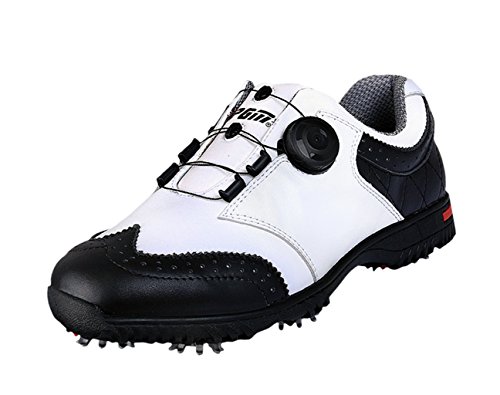 PGM Echtes Leder wasserdicht Golfschuhe für Herren mit Lace System von PGM