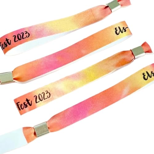 PGORSDOR Individuell bedruckte Stoff-Armbänder, personalisierte Stoffarmbänder für Veranstaltungen, adjustable, Textil, Kein Edelstein von PGORSDOR