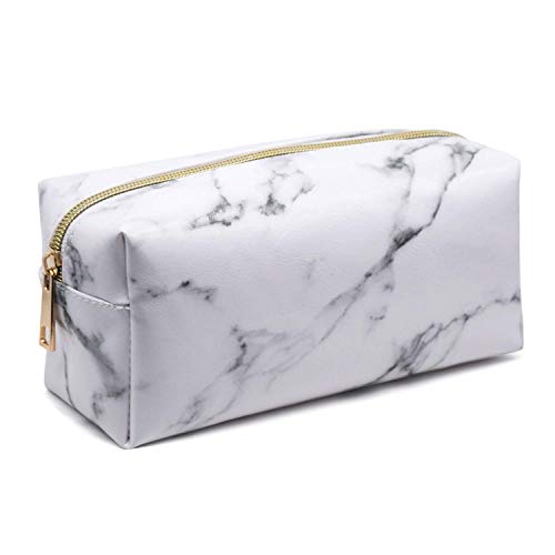 Kosmetiktasche, Make-up-Tasche, Make-up-Beutel, Make-up-Organizer, Marmor-Kosmetiktasche, Reise-Make-up-Pinsel-Tasche, Organizer-Halter, tragbarer Aufbewahrungskoffer mit goldenem Reißverschluss for D von PGPAYH