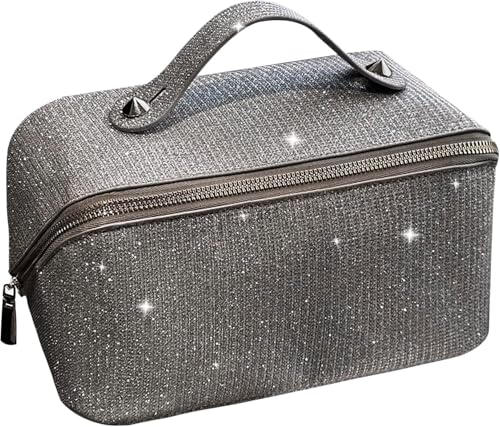 Kosmetiktasche, Make-up-Tasche, Make-up-Beutel, Make-up-Organizer, Reise-Kosmetiktasche mit großer Kapazität, Glitzer-Make-up-Tasche, alles glitzernd, glänzende Make-up-Tasche, tragbare Kulturtasche m von PGPAYH