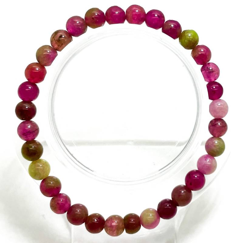 Achat Armband, Multicolor Regenbogen 6mm 8mm Glatt Poliert Runde Perlen Stretch Handmade Armband - Pgb30 von PGStones