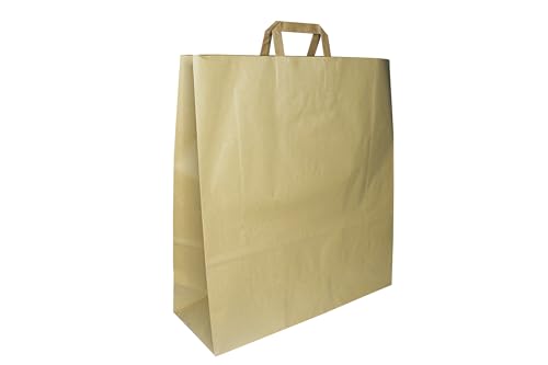 PGV Papiertragetaschen mit Flachhenkel BRAUN groß 46 + 16 x 49 cm (200 Stück) von PGV