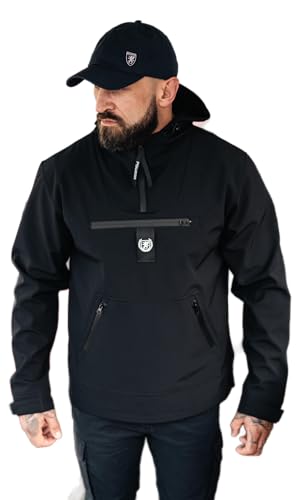 PGWEAR Full Face Softshell Jacke Bastion (DE/NL/SE/PL, Alphanumerisch, 3XL, Regular, Regular, Schwarz) von PGWEAR