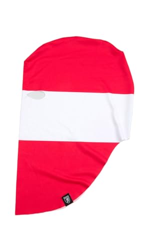 PGWEAR Polyester Sturmhaube (DE/NL/SE/PL, Alphanumerisch, Einheitsgröße, Weiß/Rot) von PGWEAR