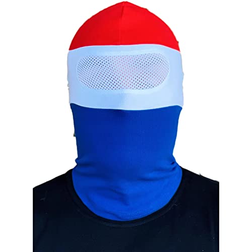 PGWEAR Sturmhaube NET mit Netz im Augenbereich in Rot Weiß Blau gestreift I Maske Balaclava I Ultras Hooligans von PGWEAR