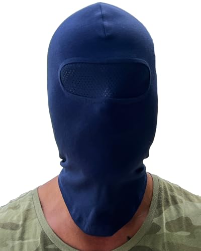 PGWEAR Sturmhaube mit Netz vor den Augen in schwarz blau weiß rot gelb grün (Navy) von PGWEAR