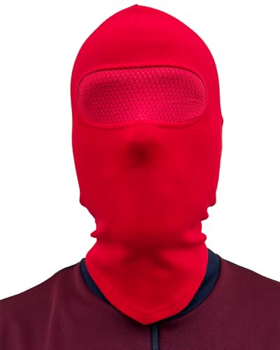 PGWEAR Sturmhaube mit Netz vor den Augen in schwarz blau weiß rot gelb grün (rot) von PGWEAR