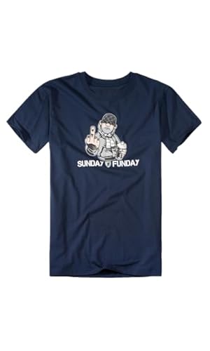 PGWEAR T-Shirt Sunday - Funday (DE/NL/SE/PL, Alphanumerisch, L, Regular, Regular, Marineblau) von PGWEAR