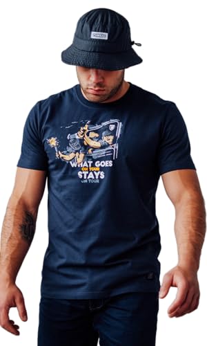 PGWEAR T-Shirt What goes on Tour (DE/NL/SE/PL, Alphanumerisch, XXL, Regular, Regular, Navy) von PGWEAR