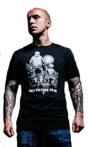 PGWEAR T-Shirt from Father to Son (DE/NL/SE/PL, Alphanumerisch, S, Regular, Regular, Schwarz) von PGWEAR