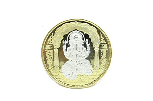 PH ARTISTIC Religiöse 999 feine Silbermünze Gott Gott Ganesha Om Gold Polnisch mit Box Geschenk von PH Artistic