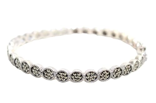 PH Artistic Armreif Kada Armband zu öffnen 925 Sterling Silber Markasit Stein Frauen handgefertigt Geschenk G426 von PH Artistic