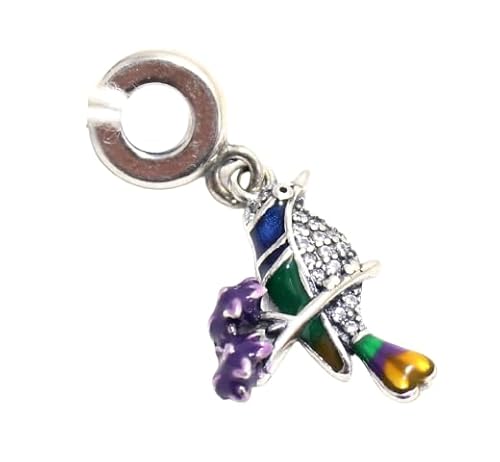 PH Artistic Charm Vogel Anhänger 925 Sterling Silber Zirkonia Stein Emaille Meena Meenakari Damen Herren Unisex handgefertigt G429 von PH Artistic