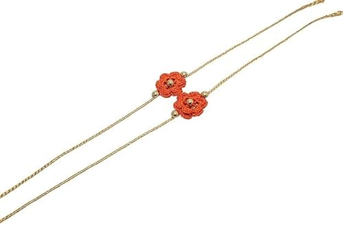 PH Artistic Crochet Rakhi Orange Single Flower Design Rakhi Bruder Schwester Festival Rakhi für Raksha Bandhan 1 Paar PHC487 PH Artistic Crochet Rakhi Orange Single Flower Design Rakhi Bruder Schwester Festival Rakhi für Raksha Bandhan 1 Paar PHC487 von PH Artistic
