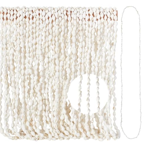 PH PandaHall 1.55 m Weiße Muschelkette Muschel Leise Hawaii Muschelschmuck Muschelperlen Lange Halskette Für Frauen Sommer Strand Luau Party Surfer Schmuck von PH PandaHall