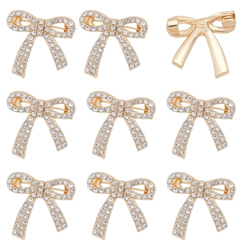 PH PandaHall 10 Stück Kristall Schleife Brosche Strass-Schleifenbroschen Funkelnde Goldene Schleifenbrosche mit Anstecknadel Brosche aus Metalllegierung mit Strasssteinen für Damen Rucksäcke Kleidung PH PandaHall 10 Stück Kristall Schleife Brosche Strass-Schleifenbroschen Funkelnde Goldene Schleifenbrosche mit Anstecknadel Brosche aus Metalllegierung mit Strasssteinen für Damen Rucksäcke Kleidung von PH PandaHall
