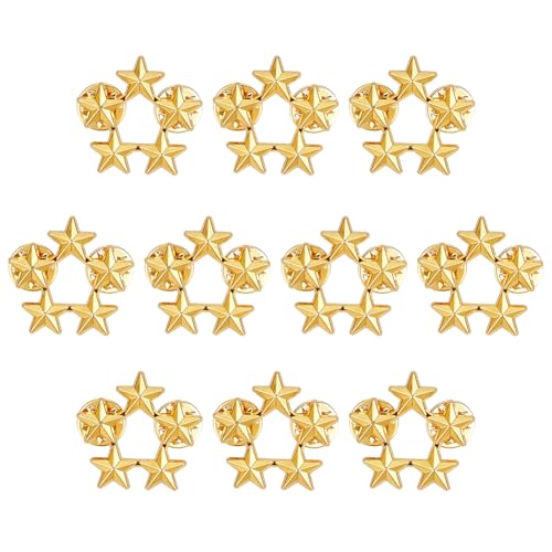 PH PandaHall 10 Stück Stern Anstecknadel Fünfzackiger Stern 29mm Goldene Sterne Brosche Pentagramm Abzeichen Pentagramm Hutnadeln Für Geschenk Männer Und Frauen Kostüm Rucksack Party Dekoration von PH PandaHall