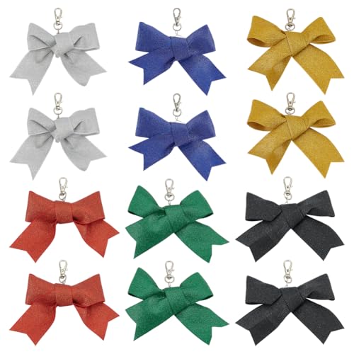 PH PandaHall 12 Stück 6 Farben Cheer Bow Schlüsselanhänger Cheer Schlüsselanhänger Mit Strasssteinen Cheerleader Schlüsselanhänger Schlüsselanhänger Für Sport Handtasche Rucksack Weihnachten von PH PandaHall