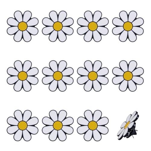 PH PandaHall 12 Stück Gänseblümchen Anstecknadeln Blumenbrosche Weiße Gänseblümchen Auszeichnung Blumen Emaille Anstecknadel Sonnenblume Drucknadelschnalle Für Damen Kleid Hut Strickjacke Pullover von PH PandaHall