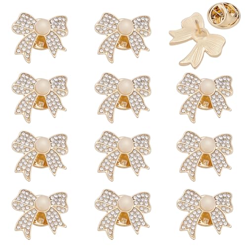 PH PandaHall 12 Stück Kristall Schleife Brosche Funkelnde Strass Schleifenbrosche Goldene Strassbrosche aus Metalllegierung Schleifenförmige Anstecknadel mit Verschluss für Damen Kleidung Hochzeits PH PandaHall 12 Stück Kristall Schleife Brosche Funkelnde Strass Schleifenbrosche Goldene Strassbrosche aus Metalllegierung Schleifenförmige Anstecknadel mit Verschluss für Damen Kleidung Hochzeits von PH PandaHall
