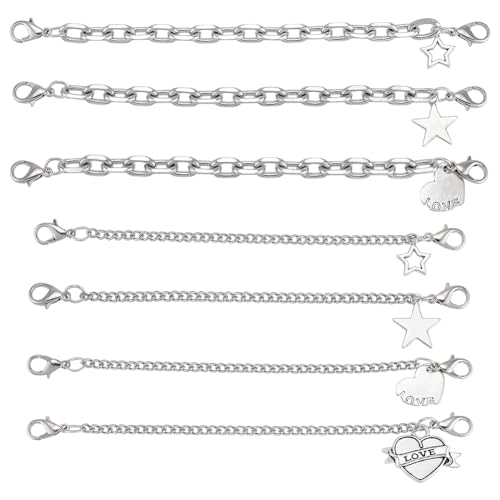 PH PandaHall 12 Stück Schuhketten Schnürsenkel Anhänger Stiefel Dekorationen Herz Stern Goth Punk Stil Ketten Für Sneaker Geldbörse Schlüsselanhänger Zubehör 3.2~16.4cm von PH PandaHall