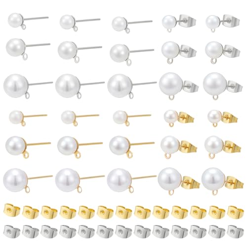 PH PandaHall 120 Sets 3 Größen Ohrstecker Perlenohrring Beschläge Halbrunde Ohrstecker Mit Schlaufe Ohrstecker Mit Ohrring Verschlüssen Für Frauen 6.5~9.5mm PH PandaHall 120 Sets 3 Größen Ohrstecker Perlenohrring Beschläge Halbrunde Ohrstecker Mit Schlaufe Ohrstecker Mit Ohrring Verschlüssen Für Frauen 6.5~9.5mm von PH PandaHall