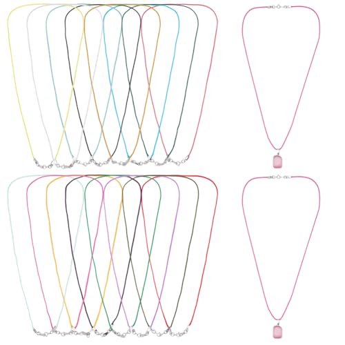PH PandaHall 16 Stück Nylon Halsketten Schnüre für Schmuckherstellung 16 Farben 52.5cm Geflochtene Halsketten Schnur mit Platin Verschluss 1.5mm Halskettenkette für Frauen DIY Halsketten Anhänger von PH PandaHall