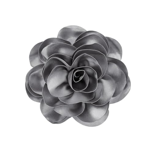 PH PandaHall 18cm Blume Brosche, Große Rose Blume Brosche Elegante Kamelienblüten Anstecknadel für Anzug Kleid Hochzeit Party Zeremonie Schmuck Geschenke Beste Freunde Tochter Mutter Liebhaber, Silber von PH PandaHall