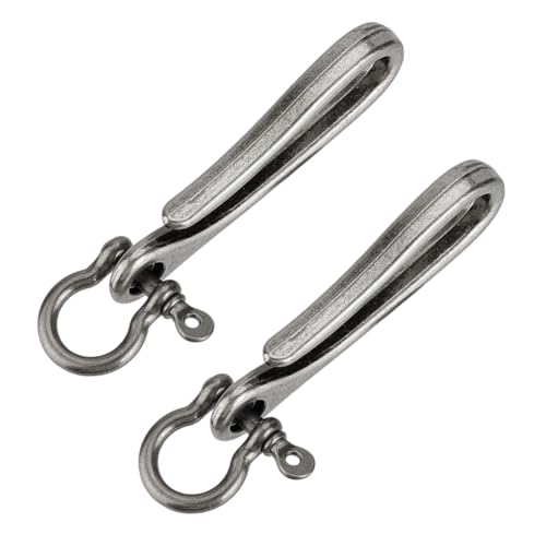 PH PandaHall 2 Stück Angelhaken Schlüsselanhänger Schlüsselanhängerhaken Taschenclip Mit Ring Legierung U Förmiger Schlüsselanhänger Schlüsselhaken Für Die Geldbörsenkette Antik Silber Farbe 2.6 Zoll von PH PandaHall