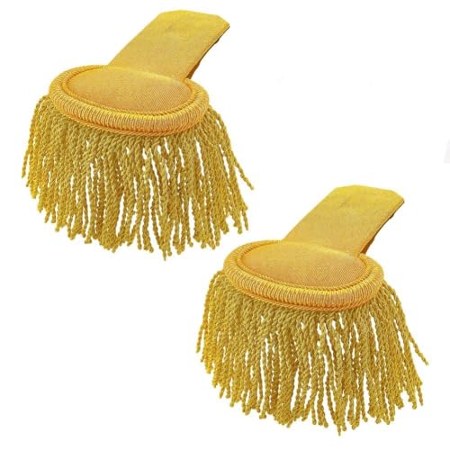 PH PandaHall 2 Stück Quaste Schulter Fransen Schulterbretter Gold Trim Epauletten Uniform Epaulet Schultern Ringmaster Schultern mit Gummiband Für Männer Und Frauen Cosplay Kleidung Halloween von PH PandaHall