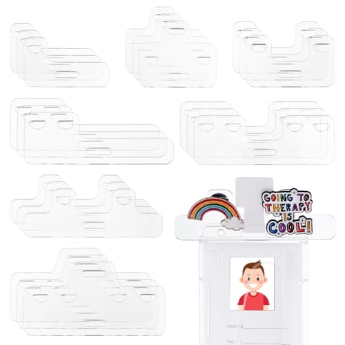 PH PandaHall 21 Stück 7 Stile Abzeichen Buddy Topper Buddy Pin Holder ID Badge Topper Klarer Acryl Kartenhalter Für Krankenschwester Arzt Und Personalausweis Namenskarten von PH PandaHall