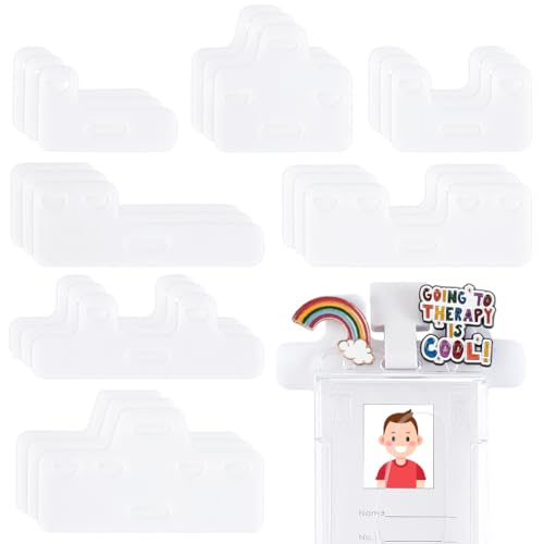 PH PandaHall 21 Stück 7 Stile Abzeichen Buddy Topper Weißer Kartenhalter Aus Acryl Buddy Pin Halter ID Badge Topper Für Arztausweis Namenskarten Display Pins von PH PandaHall
