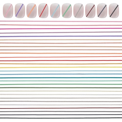 PH PandaHall 30 Streifen 5 Stile Nagelketten Charms Perlen Metall Nagelkunstketten Nagelschmuckketten Nageldekorationen Für DIY Frauen Maniküre Dekoration 49cm von PH PandaHall