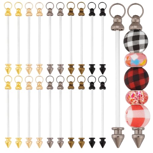 PH PandaHall 30 Stück 5 Farben Keychian Stangen Zum Auffädeln Für Perlen Mit 2.5mm Loch Kurze Blankokette Mit Verbindungsring Für Anhänger Geschenkanhänger Heimdeko von PH PandaHall