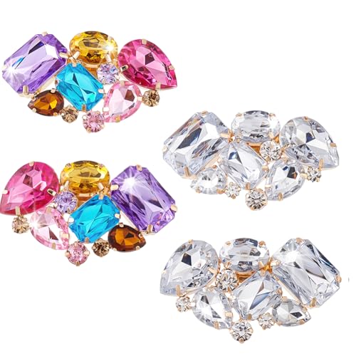 PH PandaHall 4 Stück Funkelnde Schuhclips Schuhclips Für Hochzeiten Kristall Schuhclips Abnehmbare Schuhschnallen Elegante Strass Schuhclips Für Damen Brautschuhe von PH PandaHall