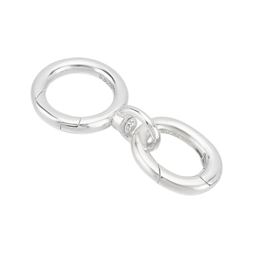 PH PandaHall 925 Sterling Silber Federringverschluss Doppelöffnungs Karabinerhaken Federtorring Drehverschluss Clips Für DIY Schlüssel Halskette Armbandherstellung 12.5/19.5mm von PH PandaHall