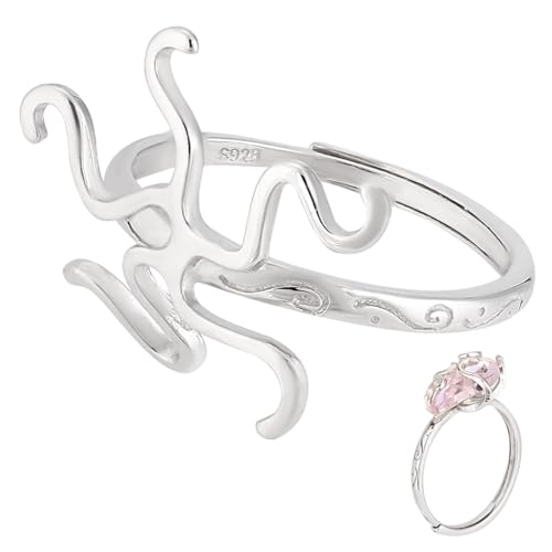 PH PandaHall 925 Sterlingsilber Verstellbare Ringbasis Krallenring Leerer Ring Edelsteinhalter Fingerringe Zargenfassung Mit 5 Zinken Für Damen Und Herren Kristallsteine Cabochons Strasssteine von PH PandaHall